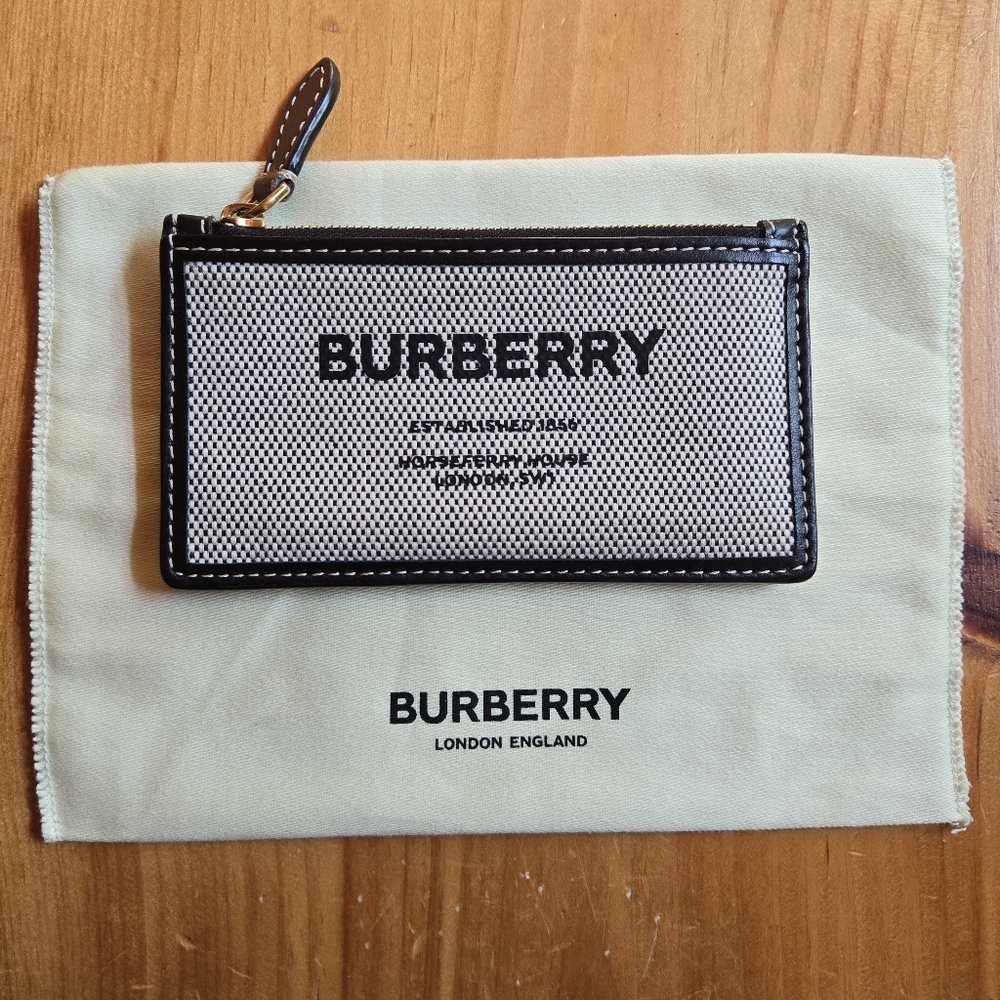 Burberry Somerset Canvas & Leather Card Case